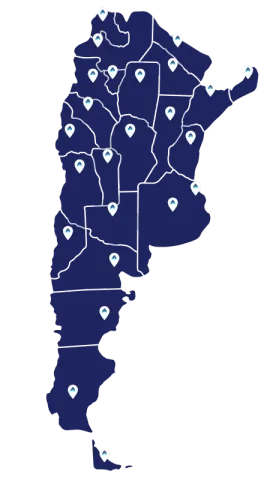 Ofrecemos servicios en toda la Argentina. Mapa de la República Argentina con cobertura de Araser SRL